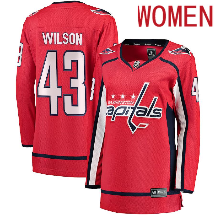 Women Washington Capitals 43 Tom Wilson Fanatics Branded Red Home Premier Breakaway Player NHL Jersey